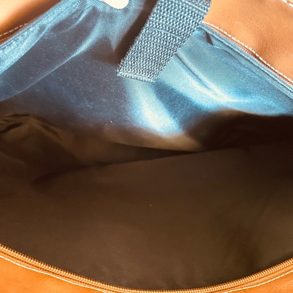 LG High Quality Vegan leather Business Laptop Tote Carry-on Cognac Brown 👜 - Picture 4 of 13